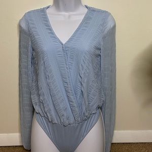 💙Blue blouse with bodysuit